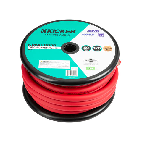 Marine 0AWG Red Power Cable - 50ft
