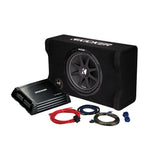 KickPack 12" Down Firing Loaded Enclosure with Amp & Wiring