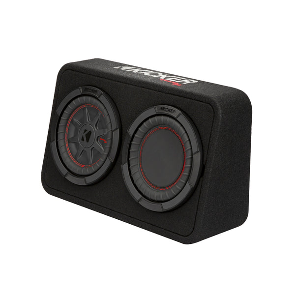 KICKER 48TCWRT102 CompRT 10" Slim Subwoofer With Enclosure - 800W Peak, Dual Voice Coil, Enclosed Non-Powered